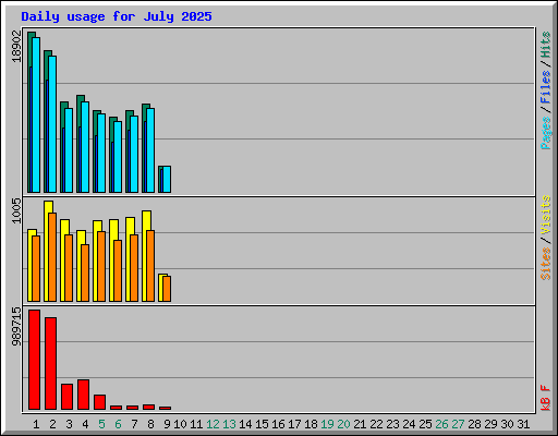 Daily usage for July 2025